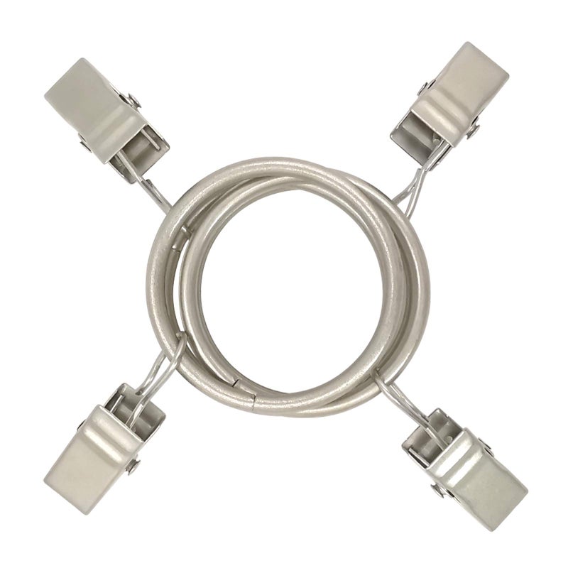 LLPJS 40 Pack Curtain Rings with Clips  Curtain Clip Rings Hooks  Bow Hanger Clips for Hanging Drapery Drapes Bows  Ring 1.26 inch Interior Diameter  Fits up to 1"" Rod  Matte Silver - Image 4